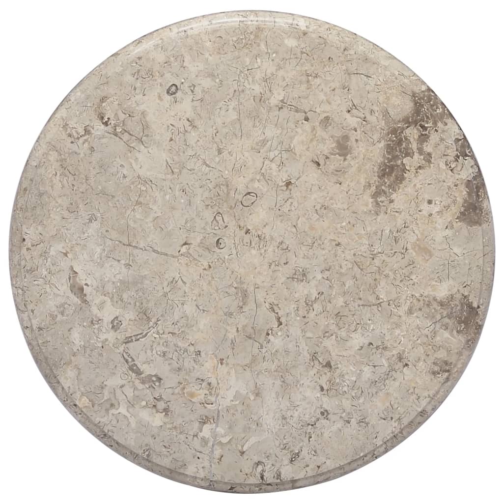 vidaXL Mizna plošča siva Ø 50x2,5 cm marmor