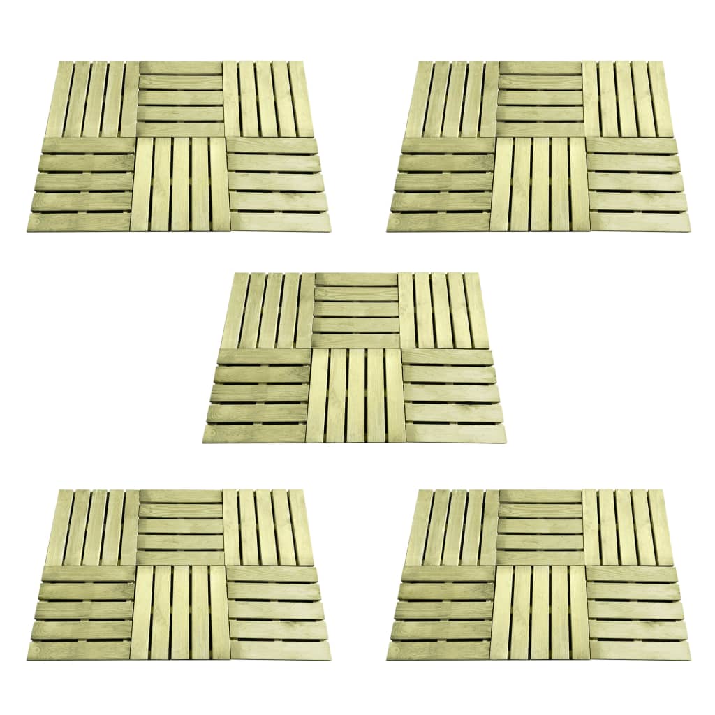 vidaXL Talne plošče 30 kosov 50x50 cm lesene zelene