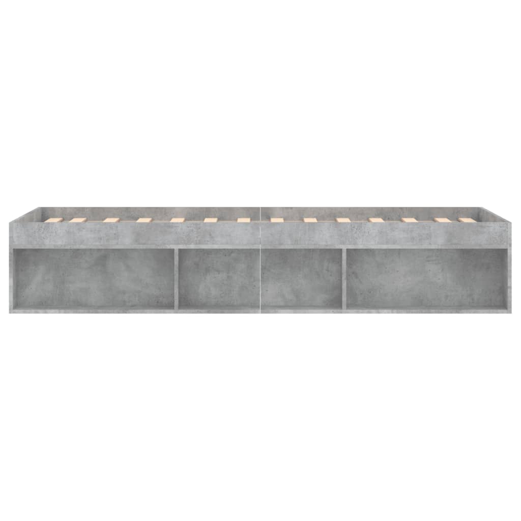 vidaXL Posteljni okvir betonsko siv 75x190 cm