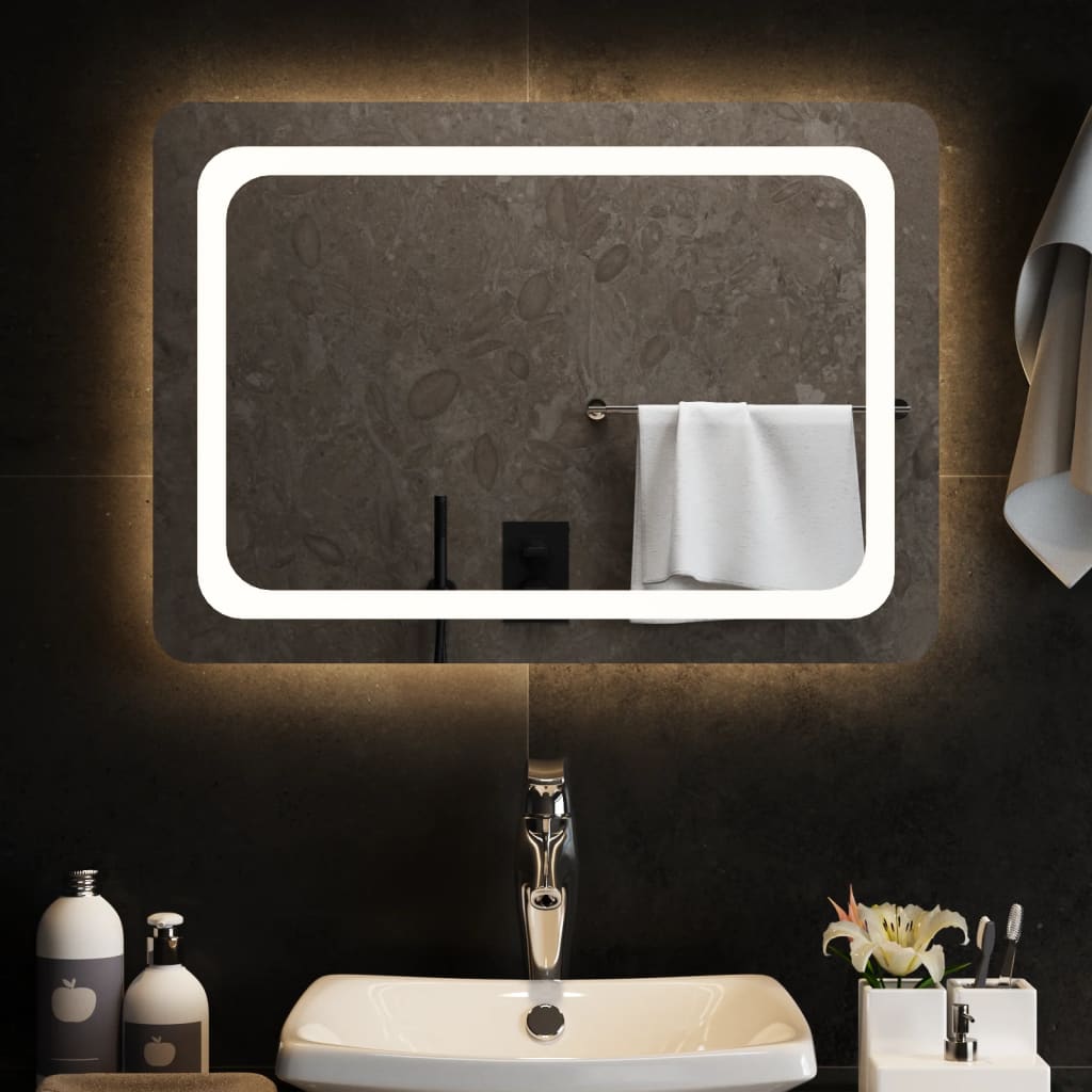 vidaXL LED kopalniško ogledalo 70x50 cm
