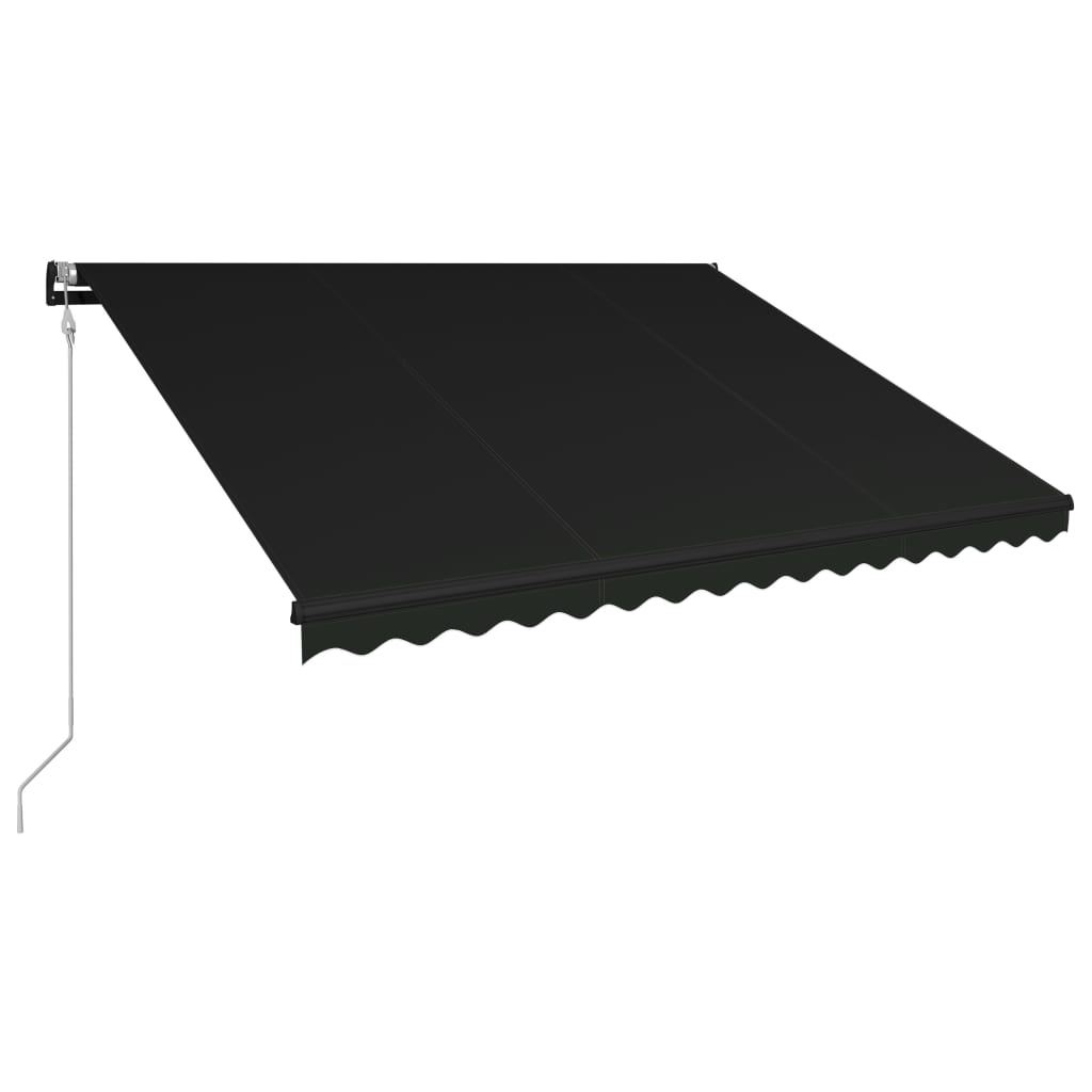 vidaXL Zložljiva tenda s senzorjem za veter LED 450x300 cm antracitna