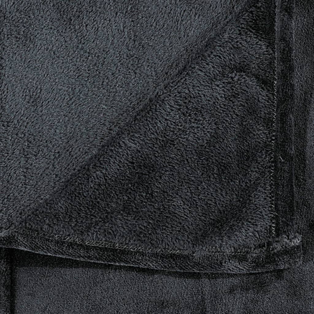 vidaXL Odeja črna 130x170 cm poliester