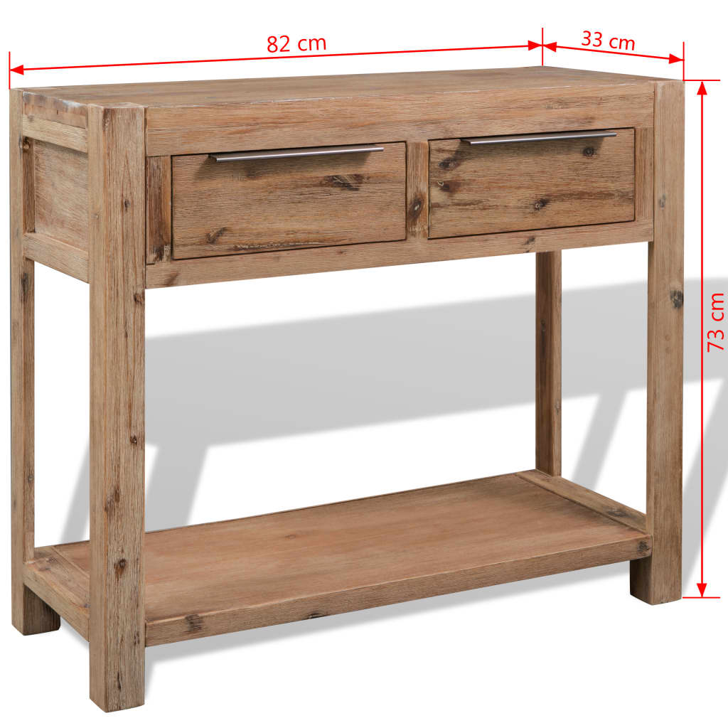 vidaXL Konzolna mizica iz trdnega akacijevega lesa 82x33x73 cm
