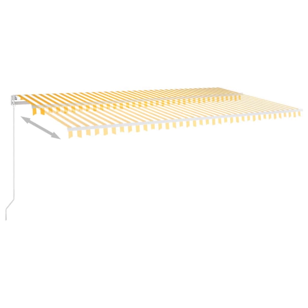 vidaXL Ročno zložljiva tenda 600x350 cm rumena in bela