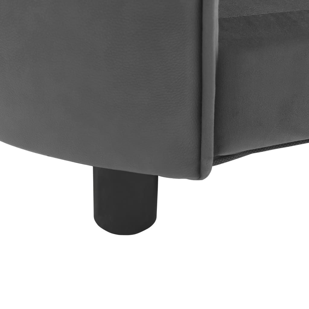 vidaXL Pasji kavč siv 69x49x40 cm iz pliša in umetnega usnja