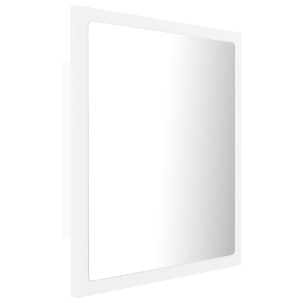 vidaXL Kopalniško ogledalo LED belo 40x8,5x37 cm akril