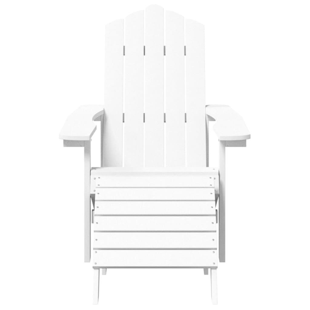 vidaXL Vrtni stol Adirondack s stolčkom za noge in mizico HDPE bel