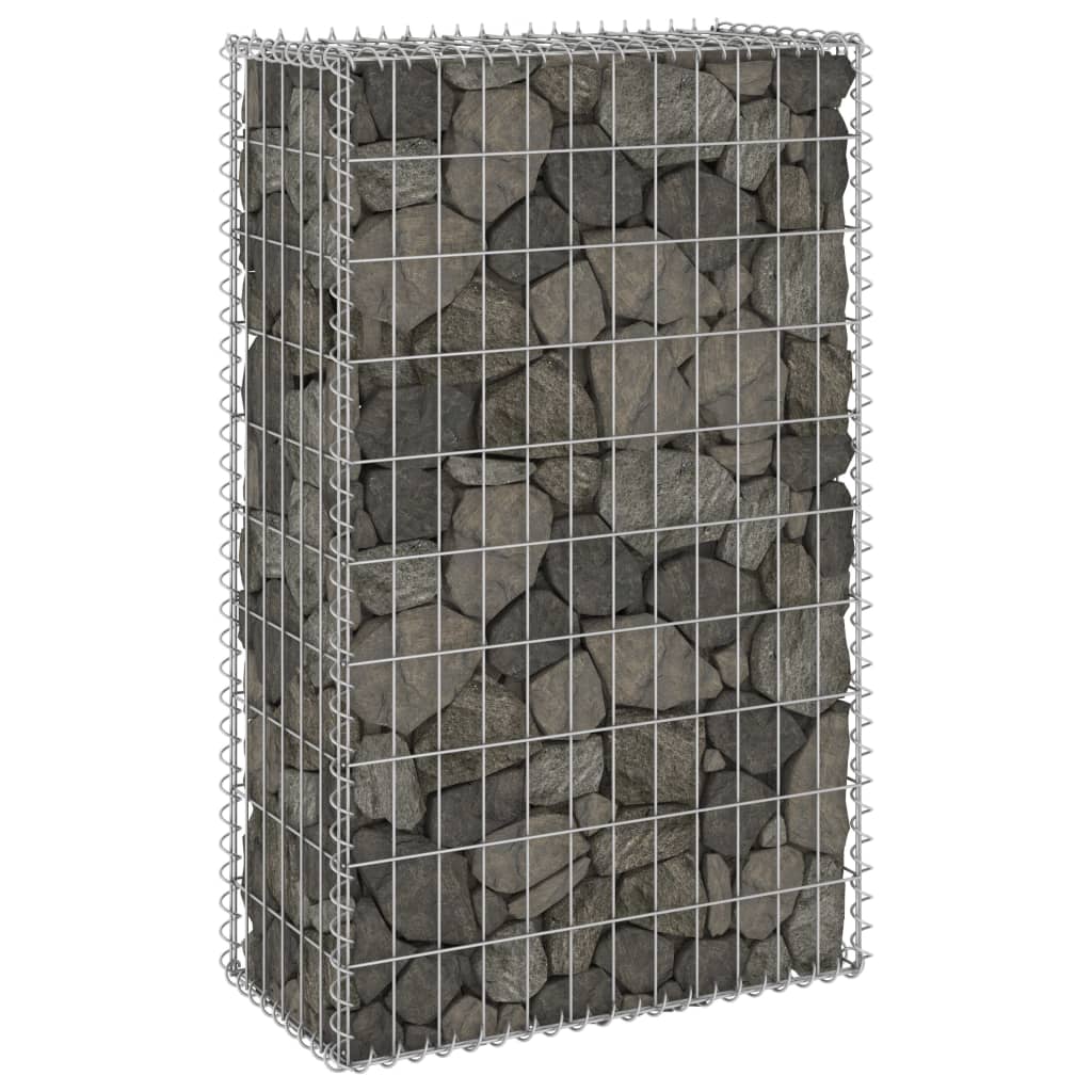 vidaXL Gabionska stena s pokrovi iz pocinkanega jekla 60x30x100 cm