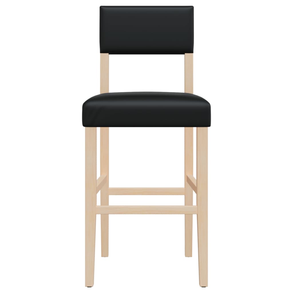 vidaXL Barski stol 2 kosa trden les kavčukovca in umetno usnje