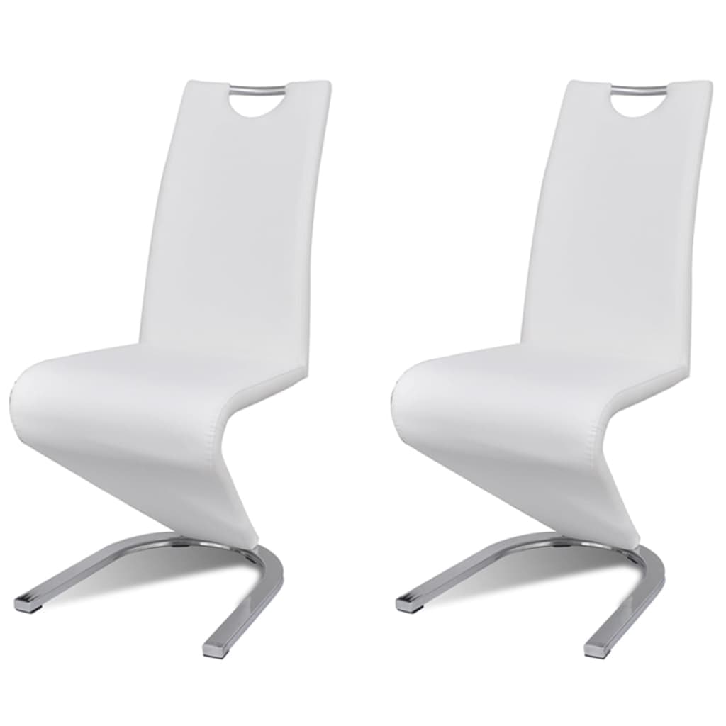 vidaXL Jedilni stoli 2 kosa belo umetno usnje