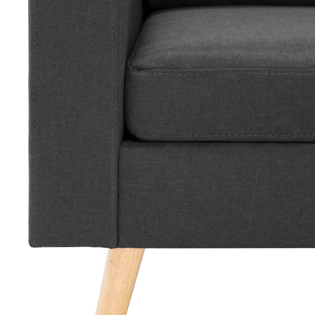 vidaXL Kavč trosed s stolčkom za noge temno sivo blago