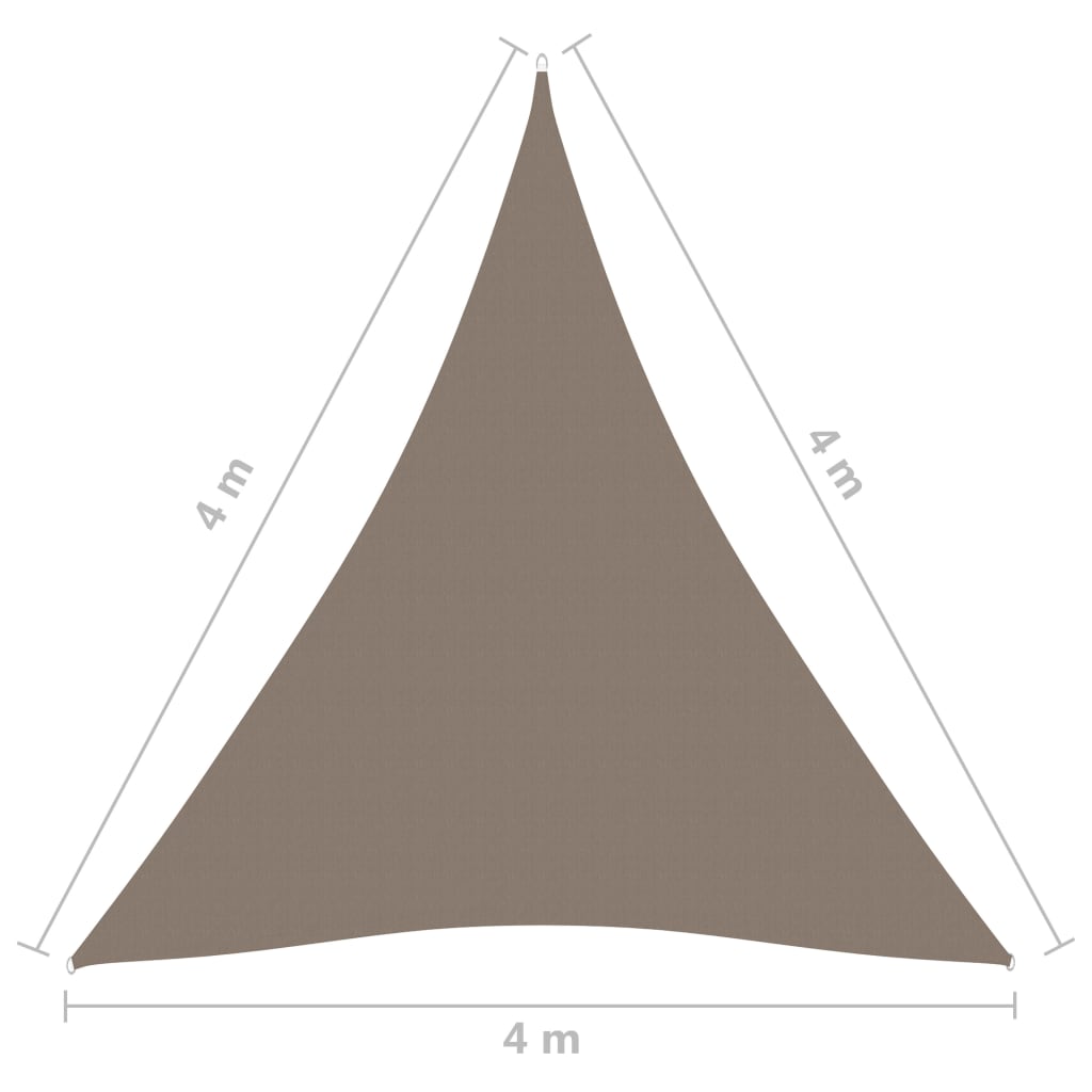 vidaXL Senčno jadro oksford blago trikotno 4x4x4 m taupe