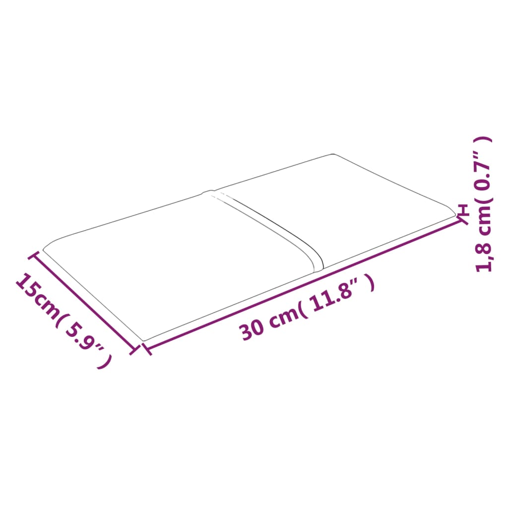 vidaXL Stenski paneli 12 kosov vijolični 30x15 cm blago 0,54 m²