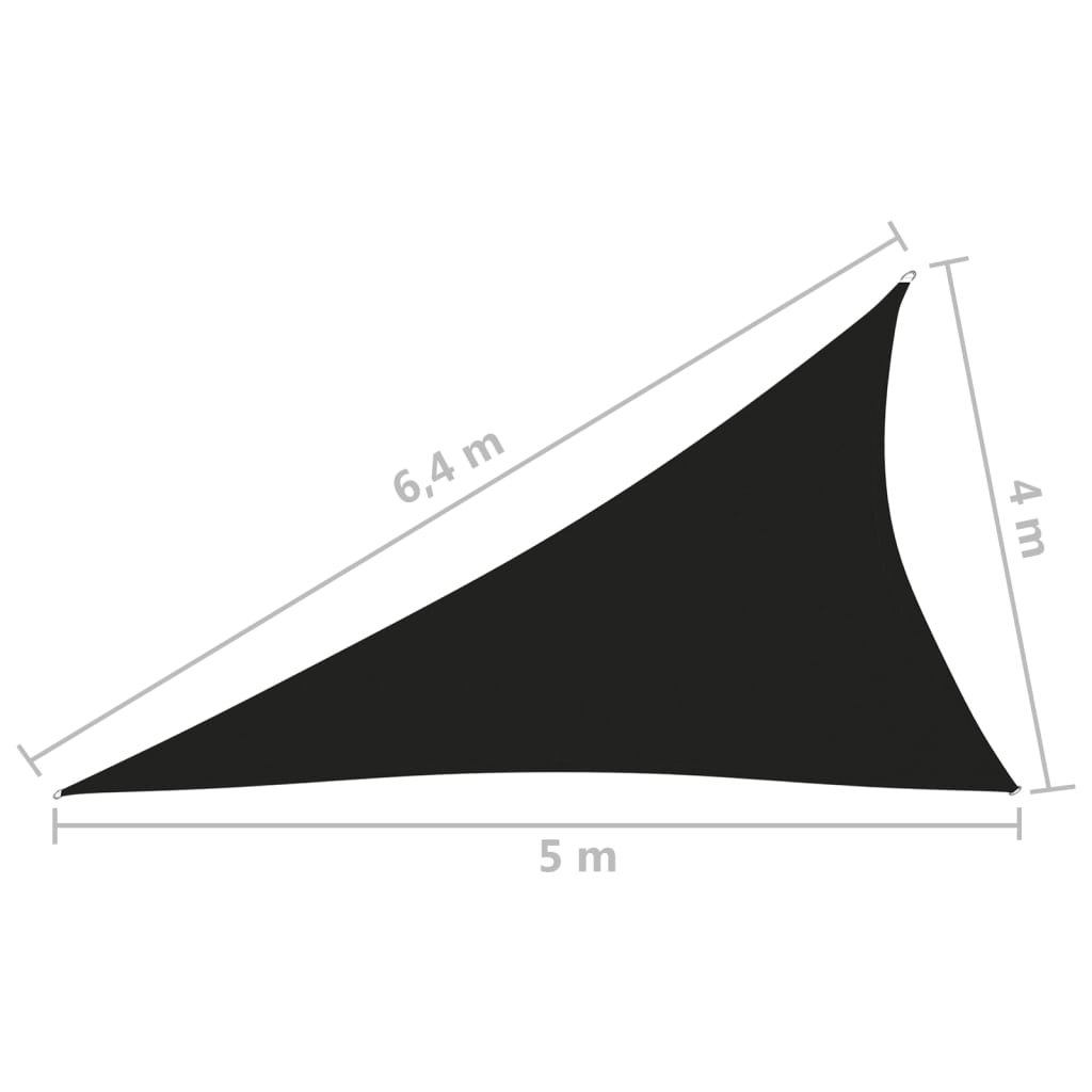 vidaXL Senčno jadro oksford blago trikotno 4x5x6,4 m črno