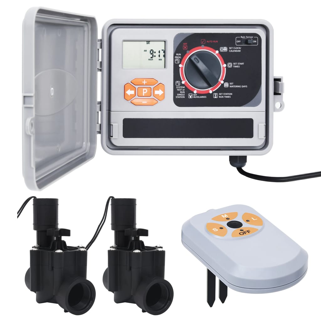 vidaXL Upravljalnik za zalivanje s senzorjem vlage in ventilom