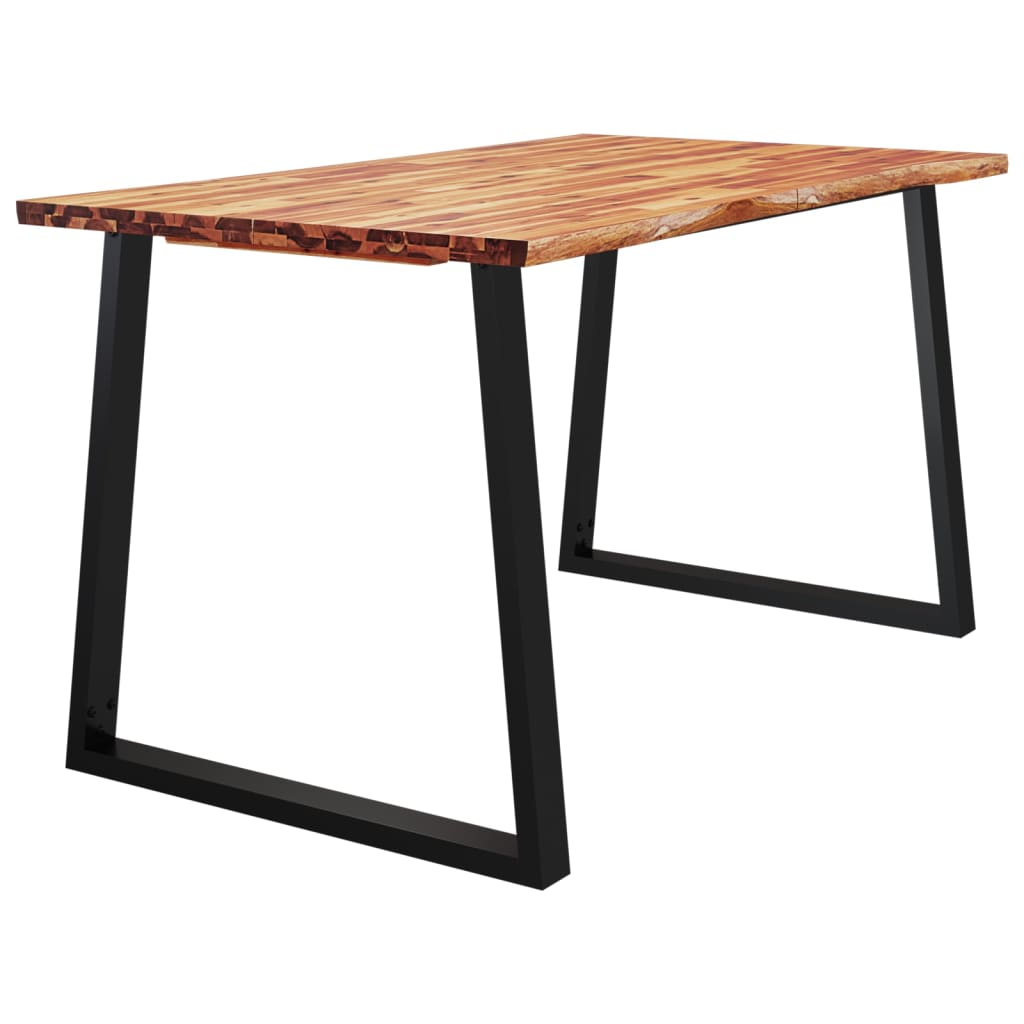 vidaXL Jedilna miza z naravnim robom 140x80x75 cm trden akacijev les