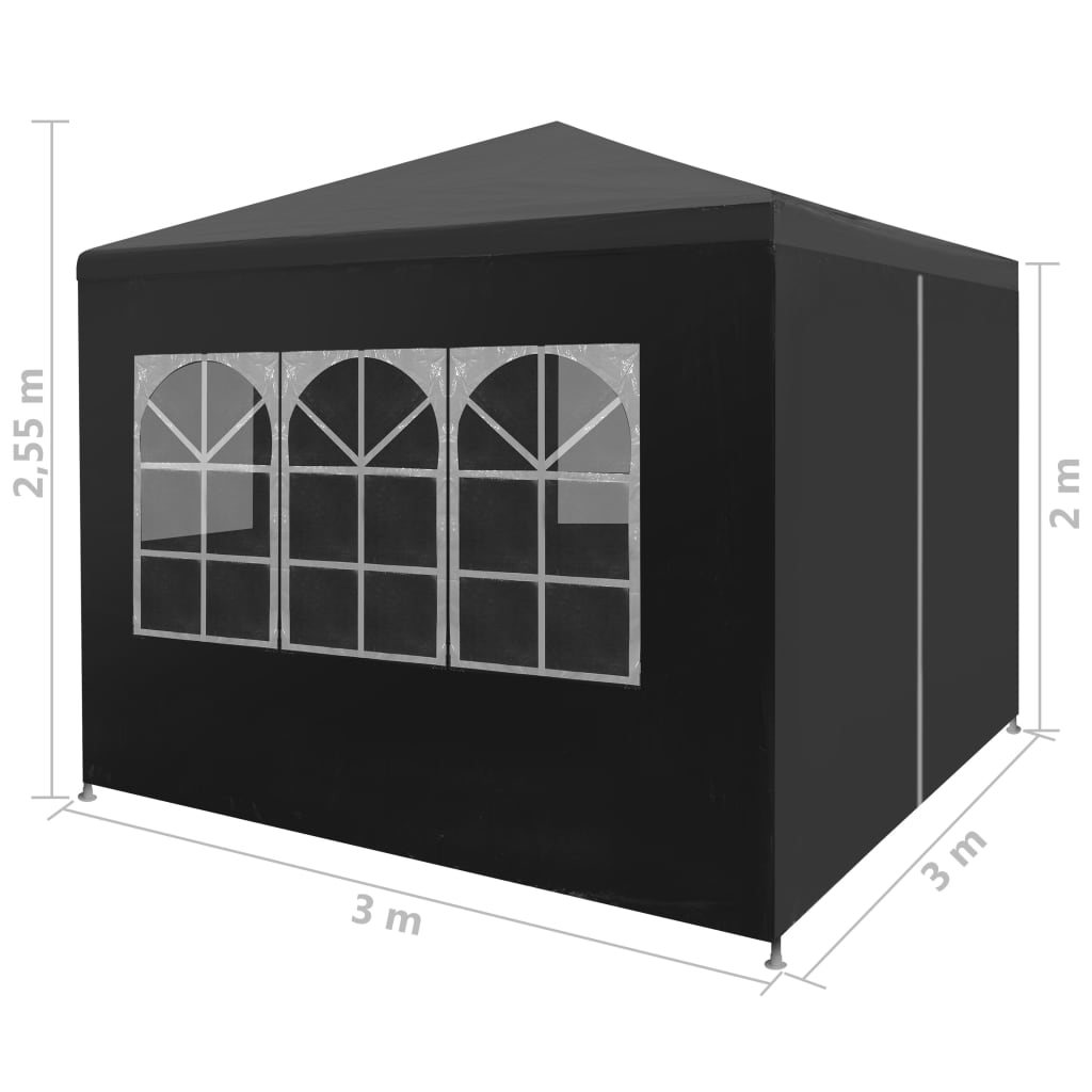 vidaXL Vrtni šotor 3x3 m antraciten