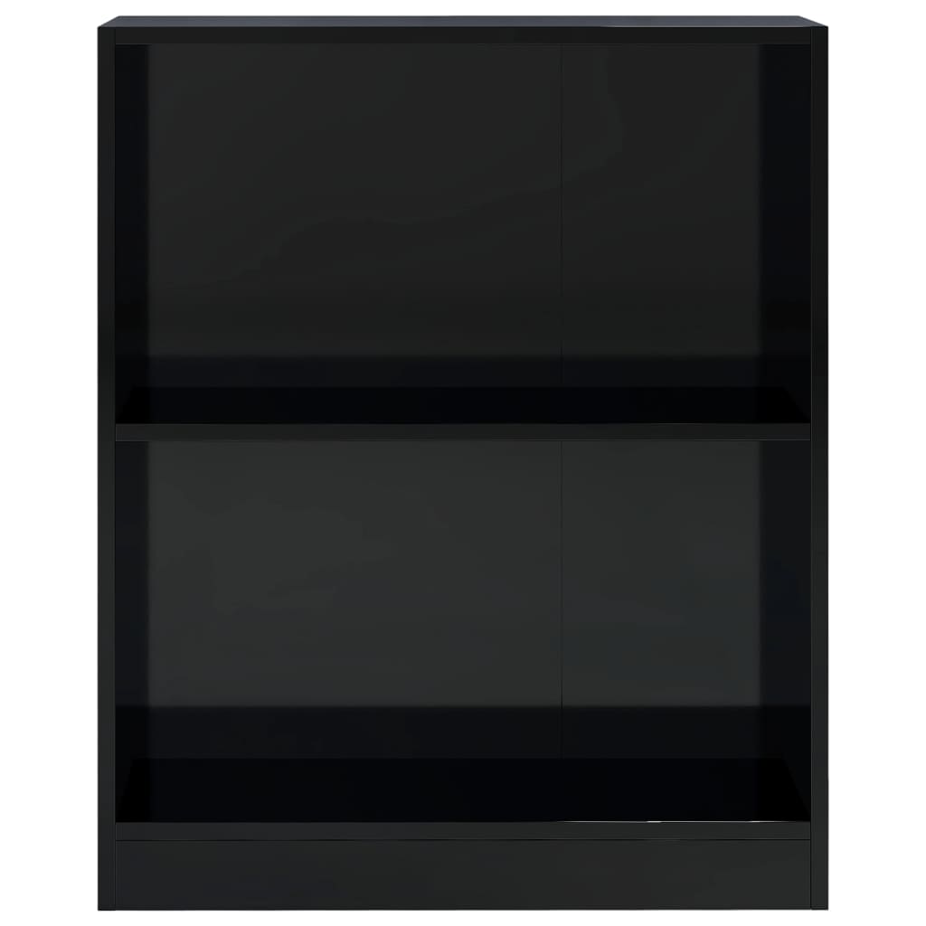 vidaXL Knjižna omara visok sijaj črna 60x24x76 cm konstruiran les