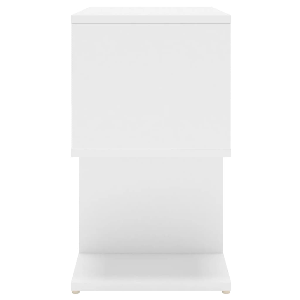vidaXL Nočna omarica bela 50x30x51,5 cm iverna plošča