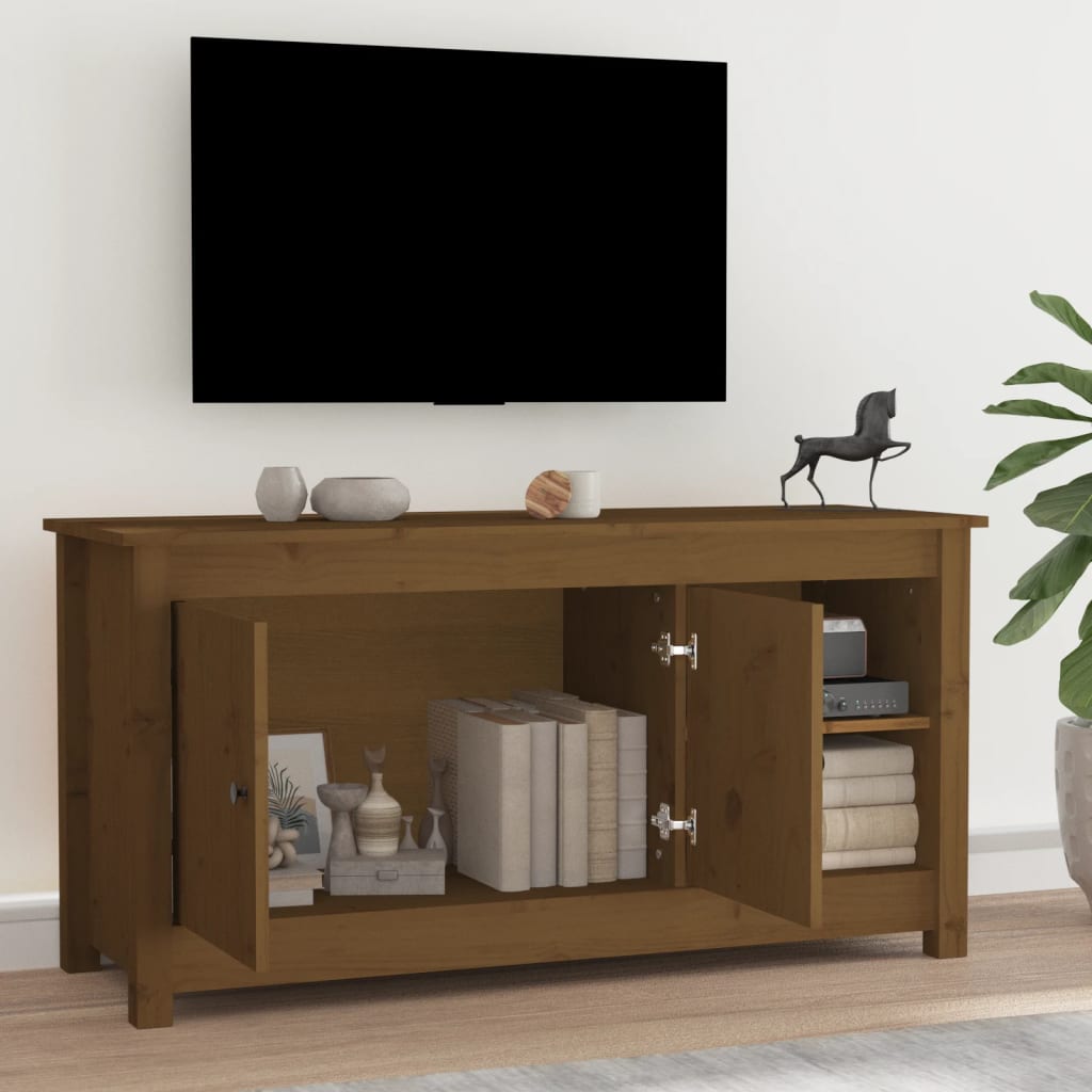 vidaXL TV omarica medeno rjava 103x36,5x52 cm trdna borovina