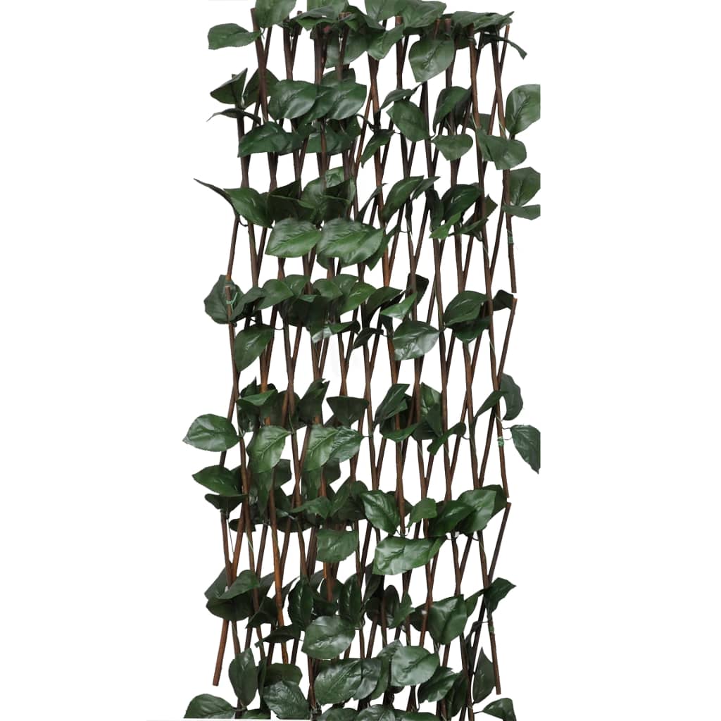 vidaXL Mrežasta ograja iz vrbe 5 kosov z umetnimi listi 180x120 cm