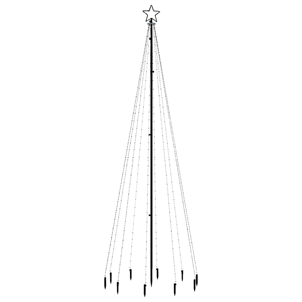  vidaXL Božično drevo s konico 310 modrih LED diod 300 cm