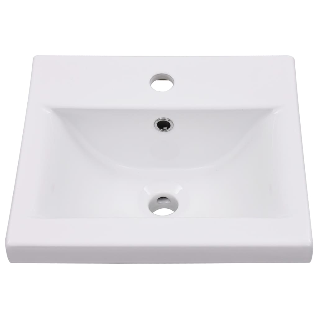 vidaXL Omarica z umivalnikom visok sijaj bela iverna plošča
