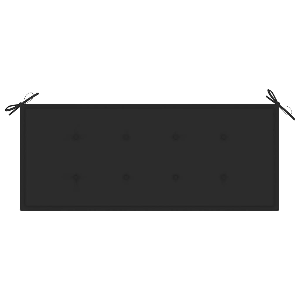 vidaXL Klop Batavia s črno blazino 120 cm trdna tikovina