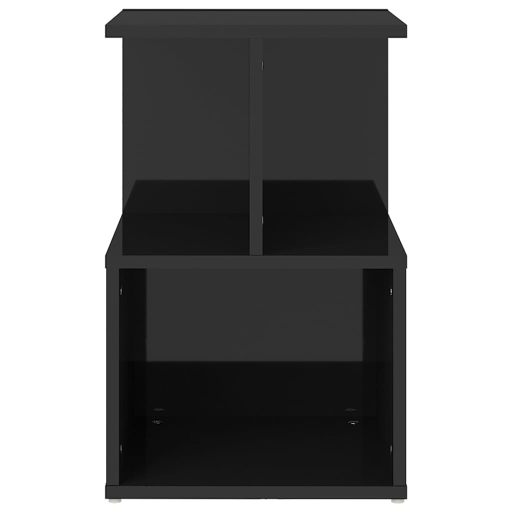 vidaXL Nočna omarica visok sijaj črna 35x35x55 cm iverna plošča
