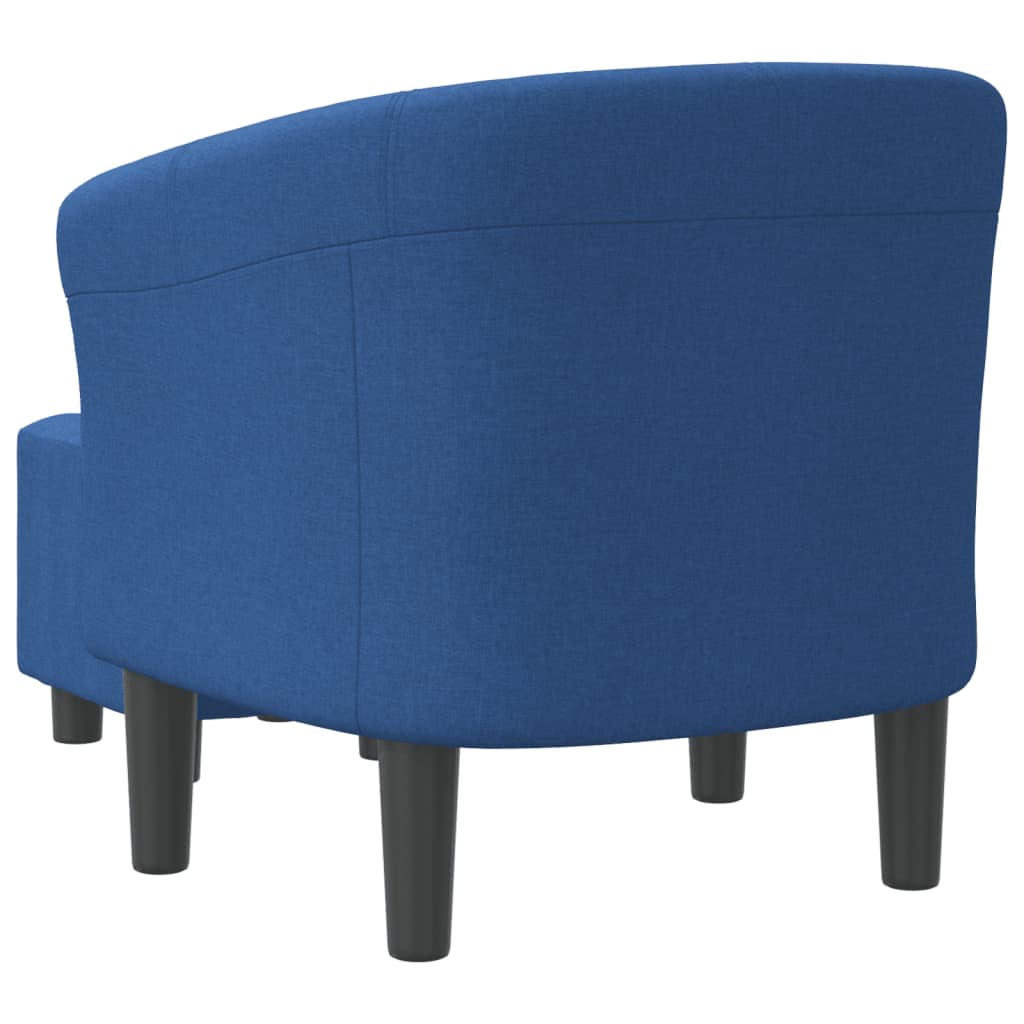 vidaXL Fotelj s stolčkom za noge modro blago