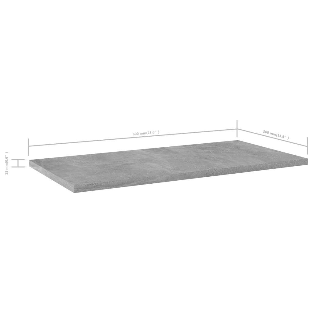 vidaXL Dodatne police za omaro 4 kosi betonsko sive 60x30x1,5 cm