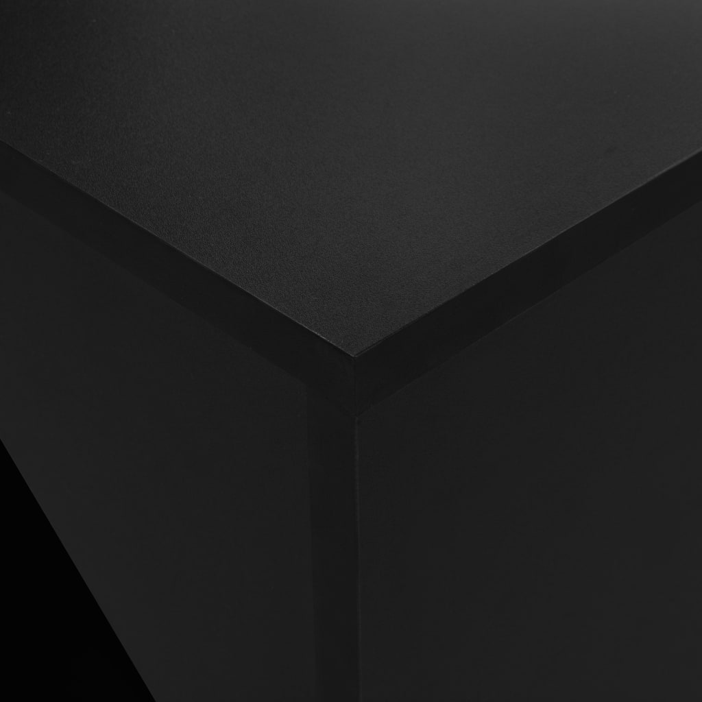 vidaXL Barska miza z omarico črna 115x59x200 cm