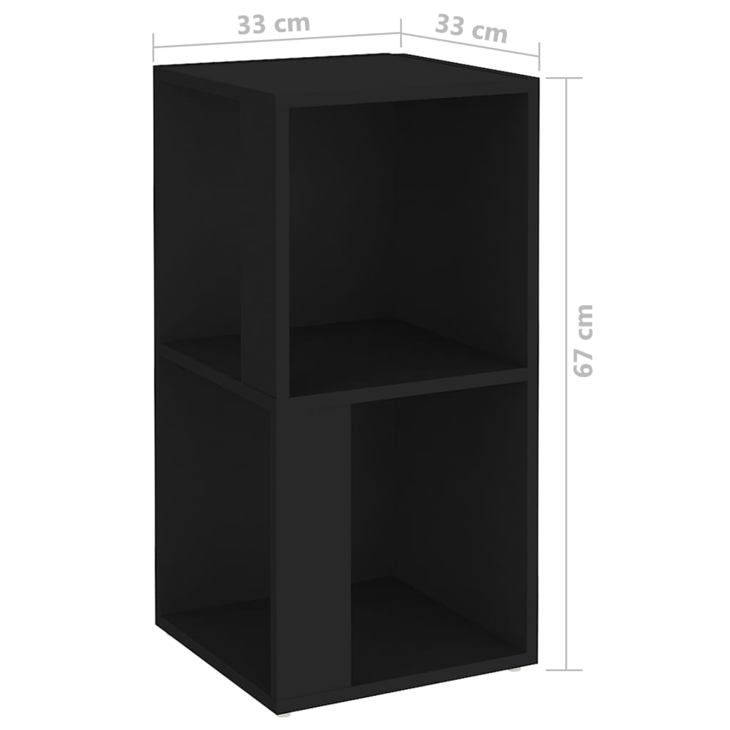 vidaXL Kotna omarica črna 33x33x67 cm iverna plošča