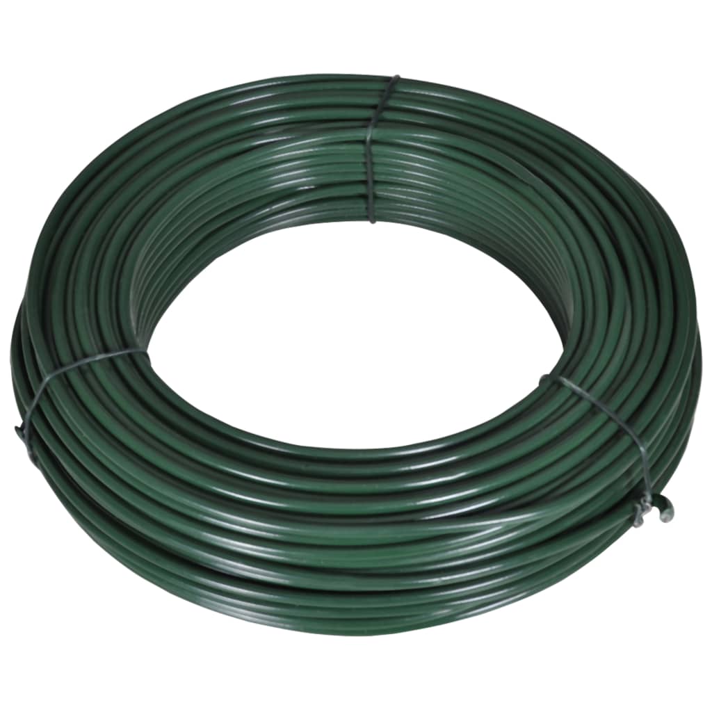 vidaXL Vezna žica za ograjo 55 m 2,1/3,1 mm jeklo zelena