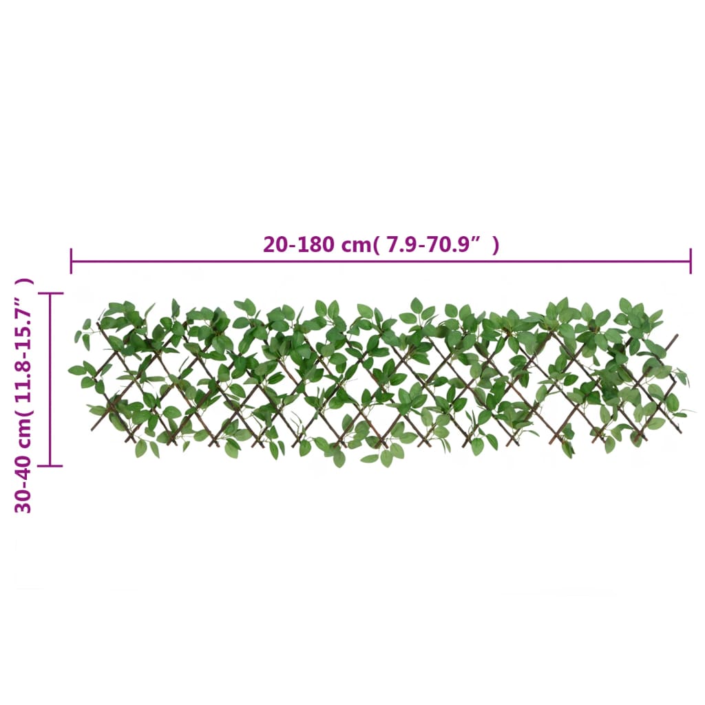 vidaXL Umetni bršljan raztegljiva ograja 5 kosov zelena 180x30 cm