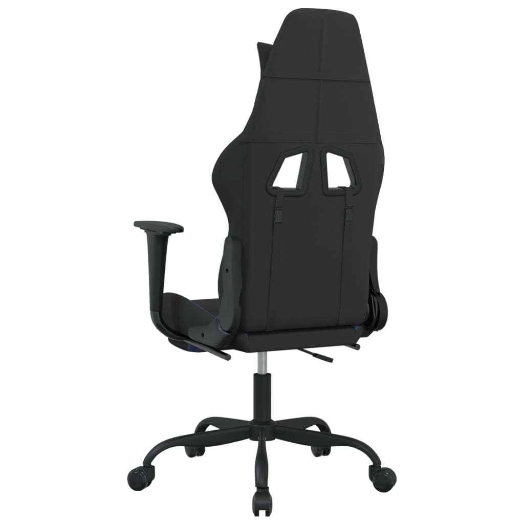 vidaXL Gaming stol z oporo za noge črno in modro blago