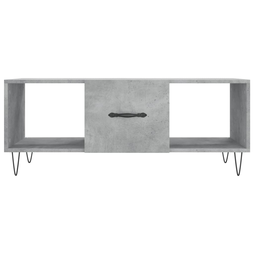 vidaXL Klubska mizica betonsko siva 102x50x40 cm inženirski les