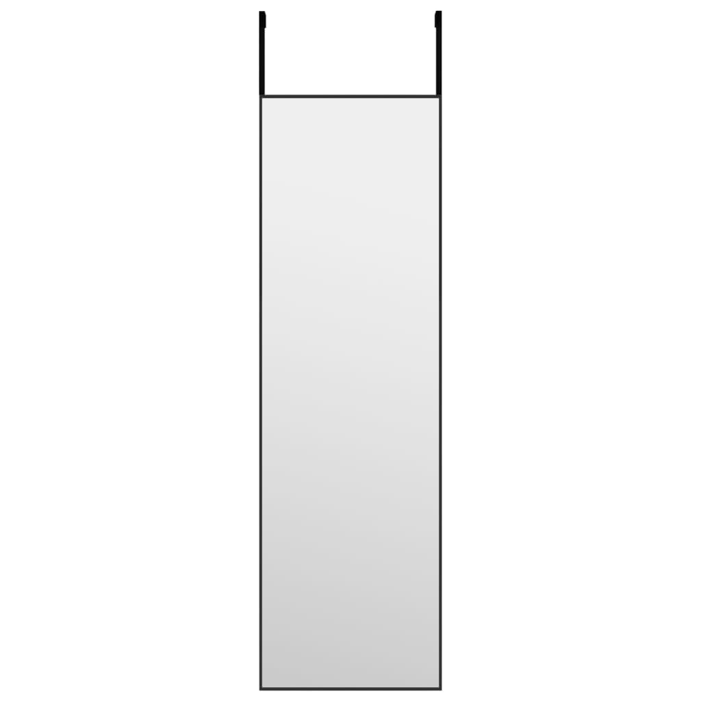 vidaXL Ogledalo za vrata črno 30x100 cm steklo in aluminij