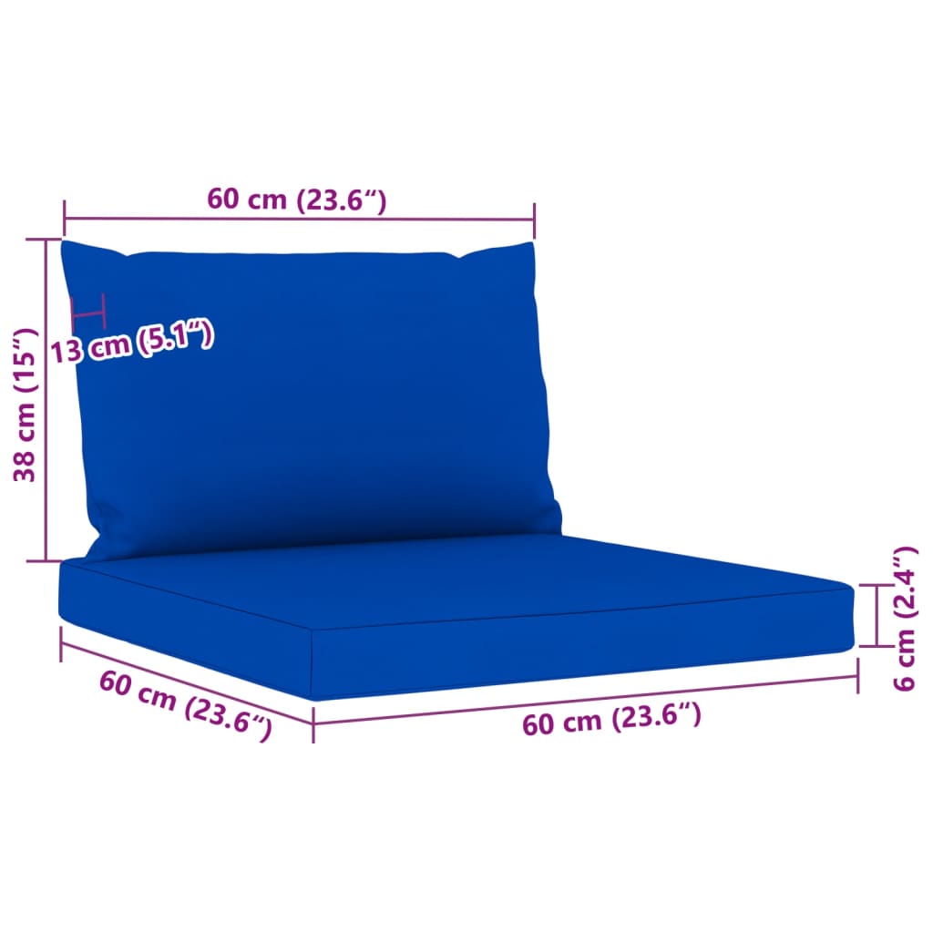 vidaXL Vrtna sedežna garnitura 10-delna z modrimi blazinami