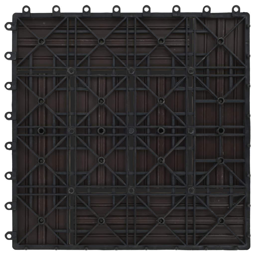 vidaXL Talne plošče 22 kosov 30x30 cm 2 m² WPC temno rjave