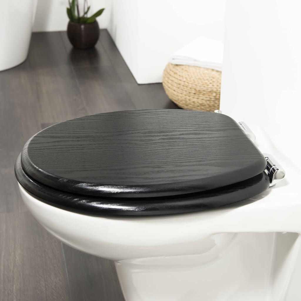 Tiger Deska za WC školjko s počasnim zapiranjem Blackwash MDF črna
