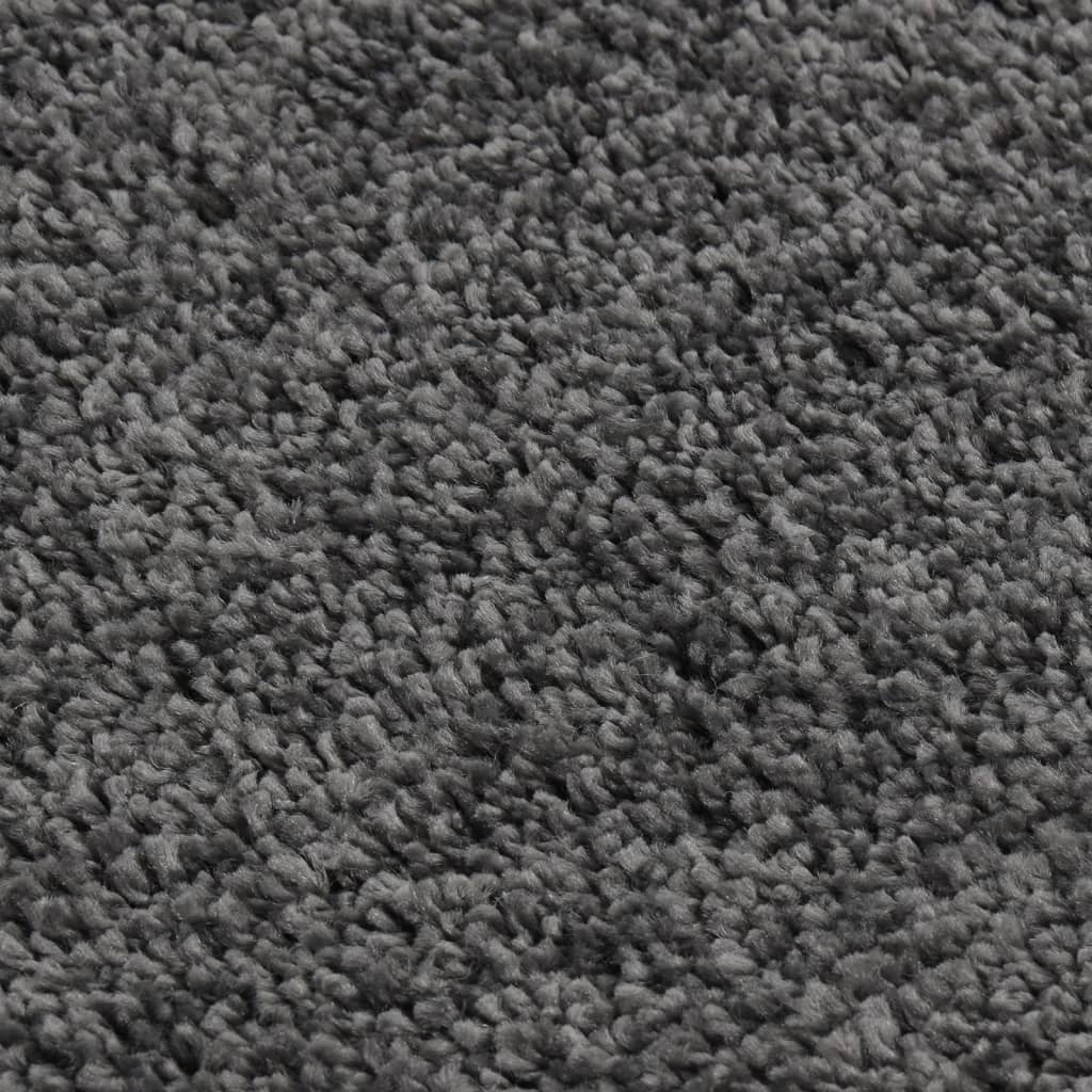 vidaXL Košata preproga temno siva 160x230 cm nedrseča