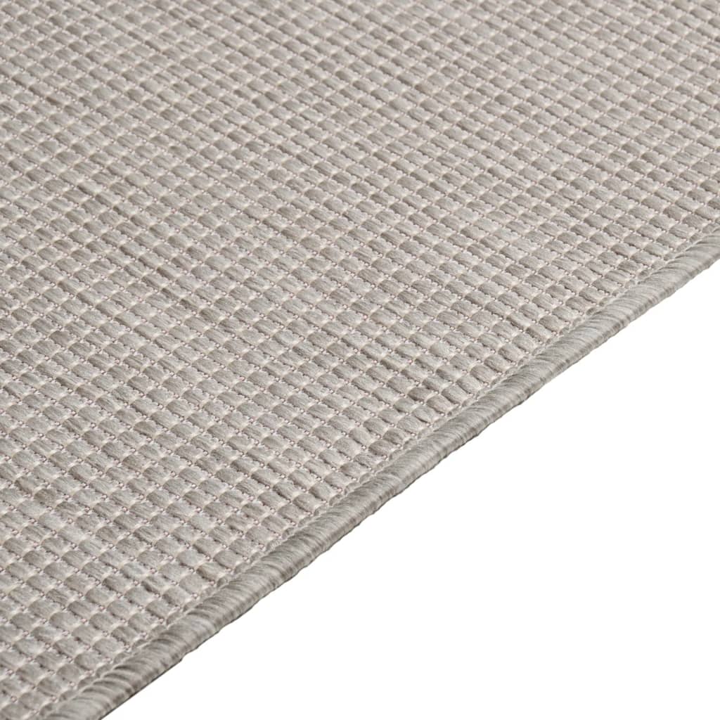 vidaXL Zunanja preproga ploščato tkanje 80x150 cm taupe