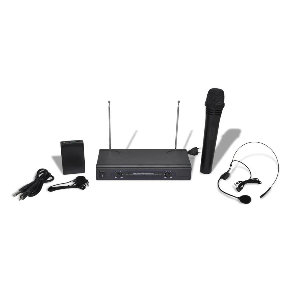 Set Brezžičnega Mikrofona + Slušalk z Mikrofonom in Sprejemnikom VHF