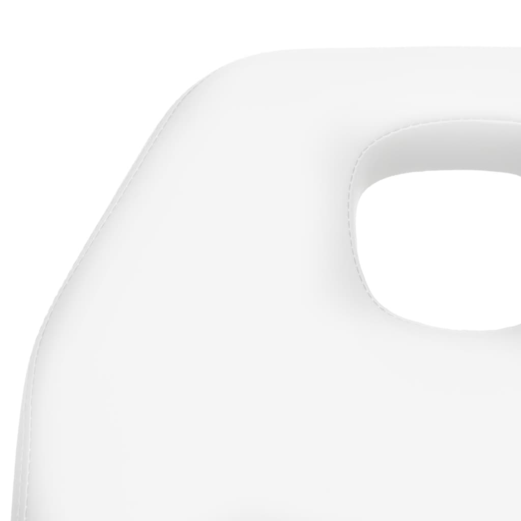 vidaXL Masažna miza bela 180x62x(86,5-118) cm