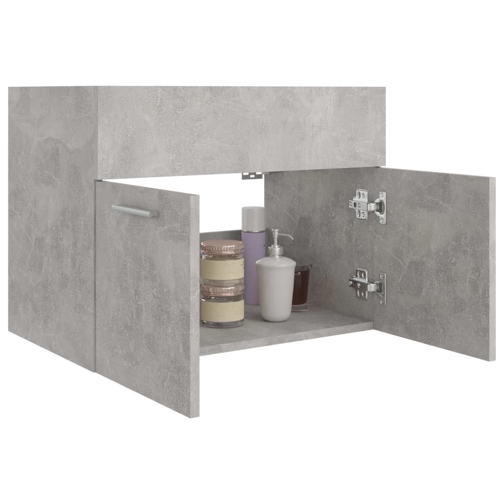 vidaXL Omarica za umivalnik betonsko siva 60x38,5x46 cm iverna plošča