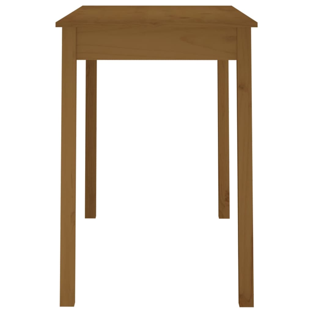 vidaXL Jedilna miza medeno rjava 110x55x75 cm trdna borovina