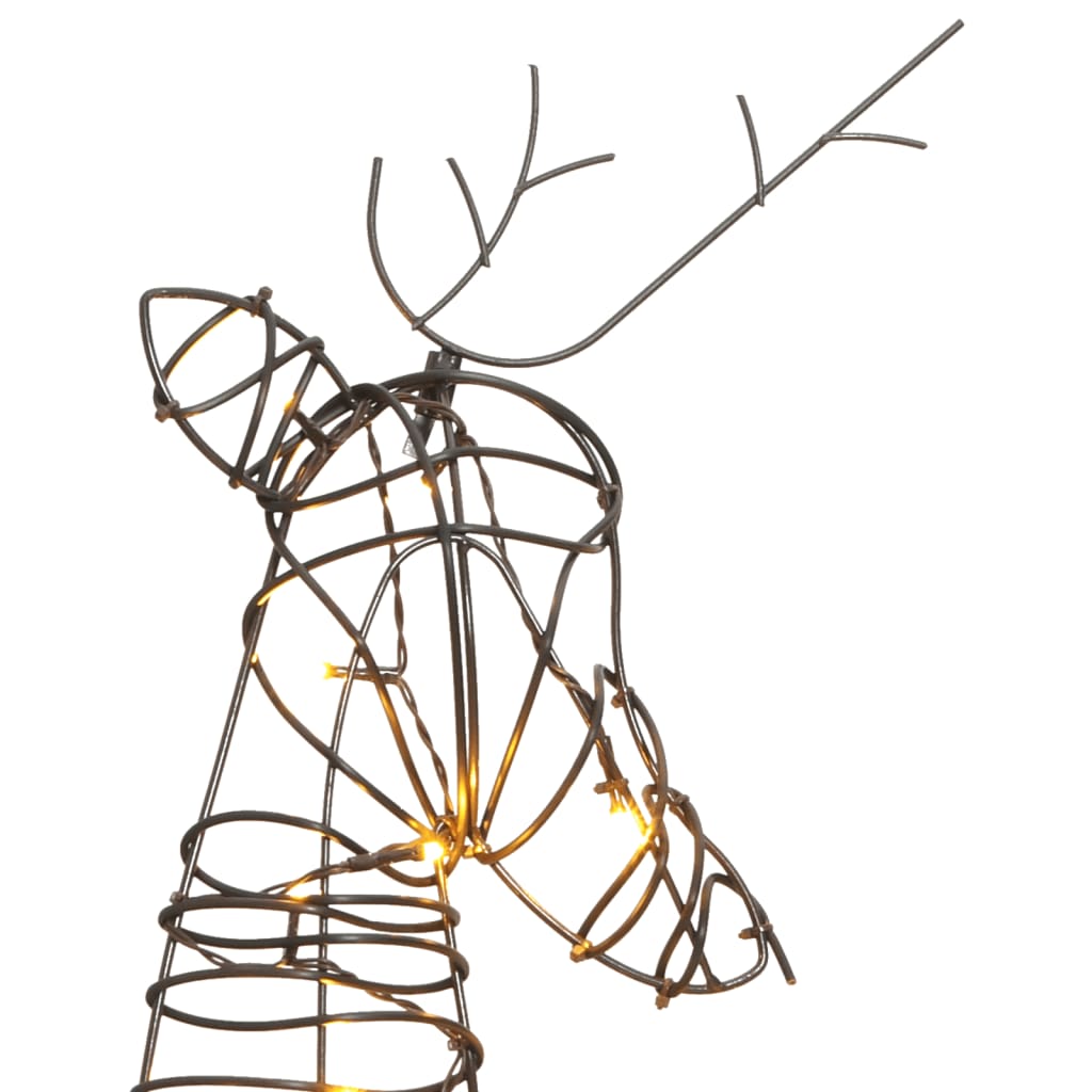 vidaXL Božični okras družina severnih jelenov 90 LED toplo bela ratan