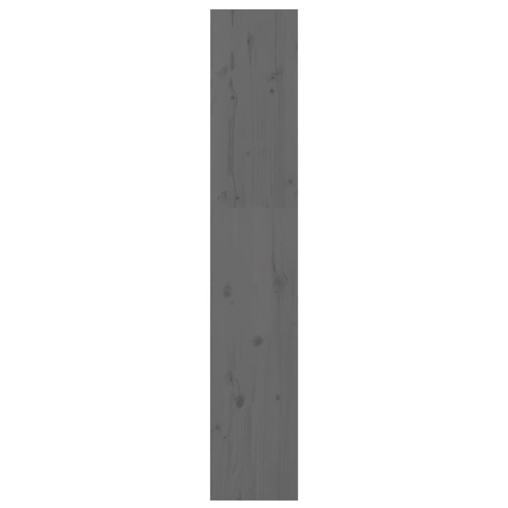 vidaXL Knjižna omara/pregrada siva 60x30x167,5 cm trdna borovina