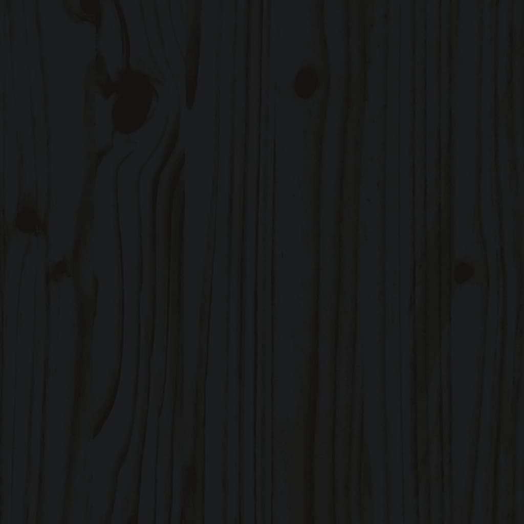 vidaXL Dnevna postelja črna 90x190 cm trdna borovina